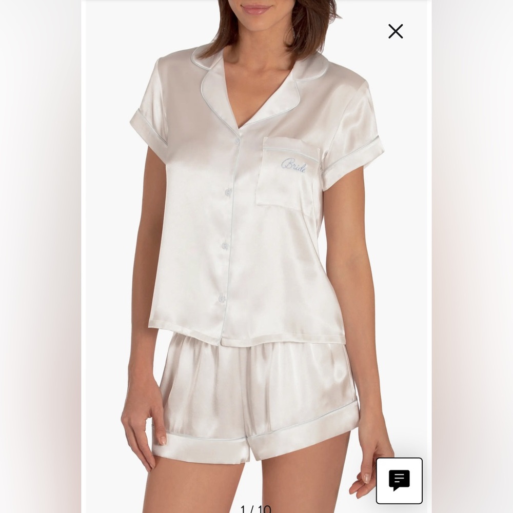 Bride/Bridesmaid/Mrs Satin Short Pajamas